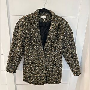 Y2K VINTAGE Quilted Paisley floral adjustable back lined woman jacket boho chic
